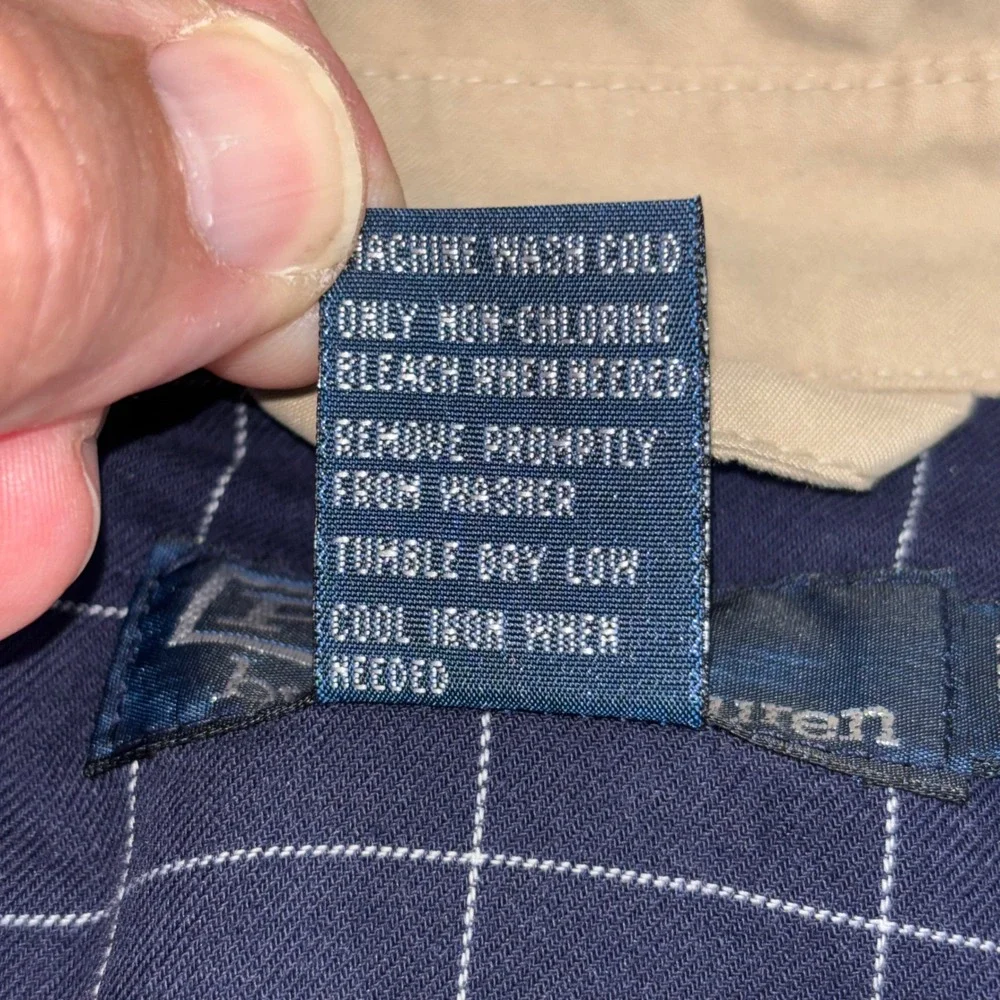 VTG Ralph Lauren Men XL Khaki Bi-Swing Windbreaker Harrington Jacket Pony Y2K
